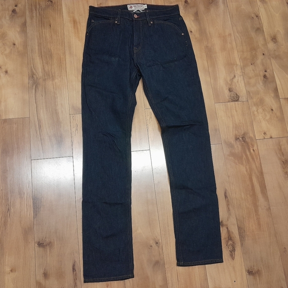 Iron And Resin Enduro Made In USA Dark Wash Denim Jeans Slim Measure 32x34 - Picture 1 of 6